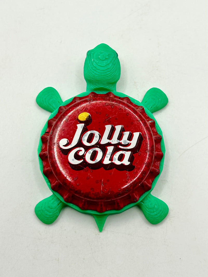 Jolly Cola - Bottle Cap Magnet Turtle Shell Shocked Art