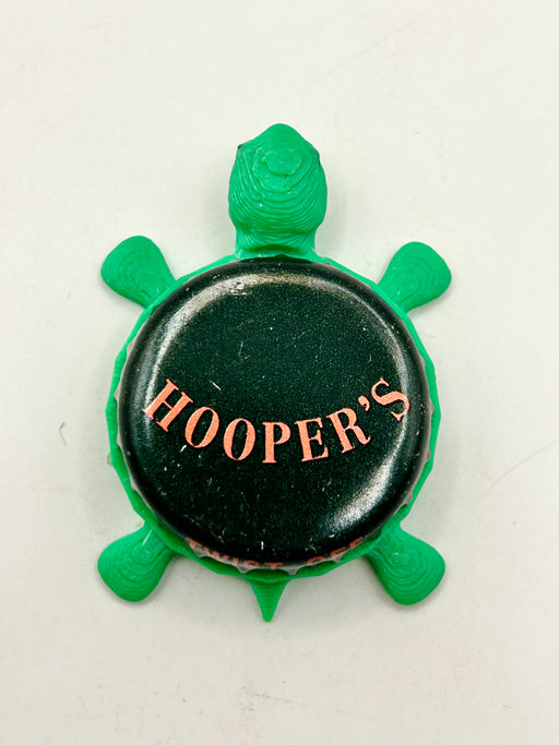 Hooper’s Beer (Red Text) - Bottle Cap Magnet Turtle Shell Shocked Art