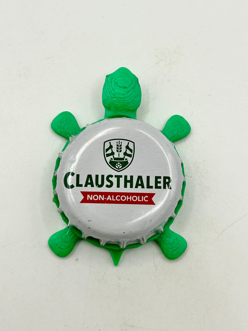 Clausthaler NA (Non-Alcoholic) - Bottle Cap Magnet Turtle Shell Shocked Art