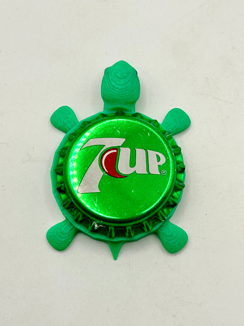 7 Up (Chrome, International Variation) - Bottle Cap Magnet Turtle Shell Shocked Art