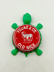 Young & Co - Old Nick - The Ram Brewery - Bottle Cap Magnet Turtle Shell Shocked Art