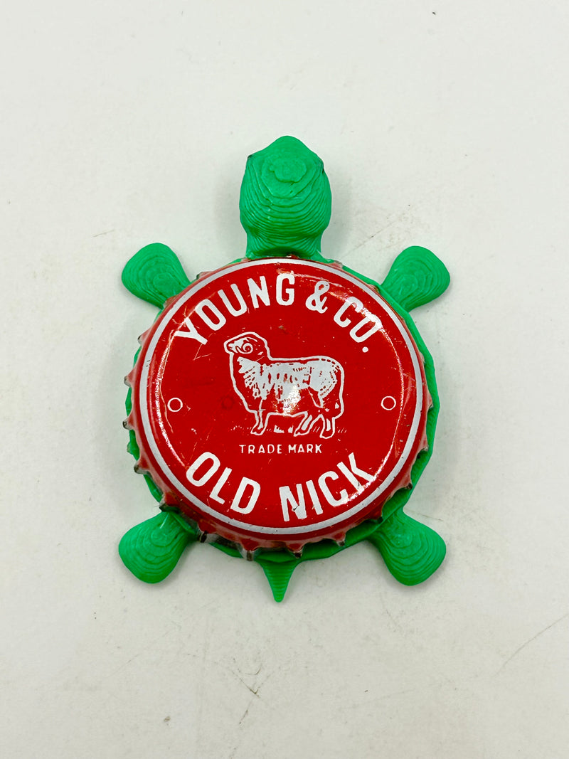 Young & Co - Old Nick - The Ram Brewery - Bottle Cap Magnet Turtle Shell Shocked Art