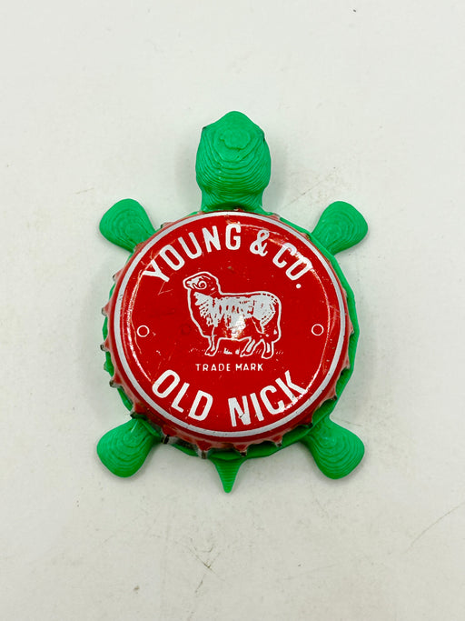 Young & Co - Old Nick - The Ram Brewery - Bottle Cap Magnet Turtle Shell Shocked Art