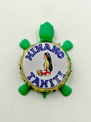 Hinano Tahiti (French Polynesian) - Bottle Cap Magnet Turtle (Copy) Shell Shocked Art