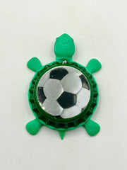 Soccer Ball (Futbol) - Bottle Cap Magnet Turtle Shell Shocked Art
