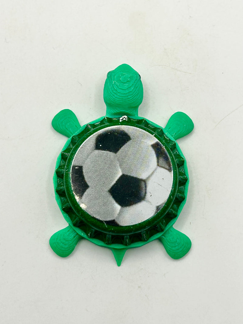 Soccer Ball (Futbol) - Bottle Cap Magnet Turtle Shell Shocked Art