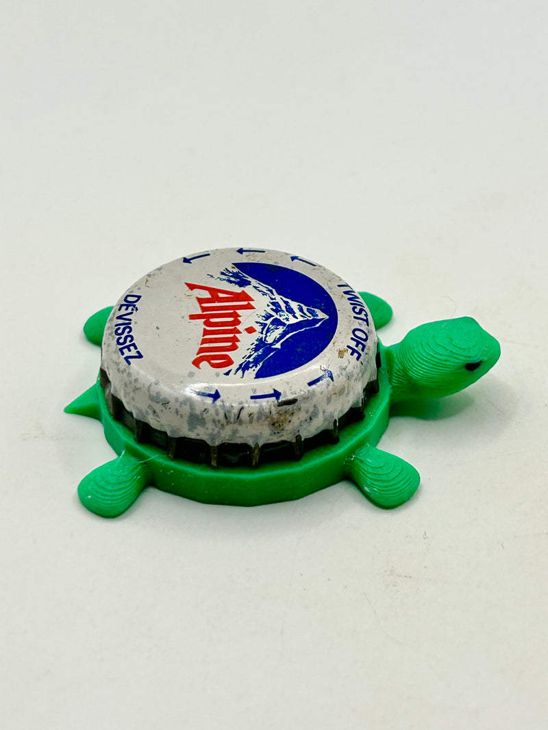 Alpine Beer (Vintage) - Bottle Cap Magnet Turtle Shell Shocked Art