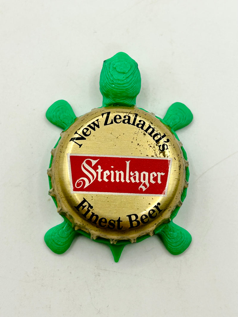 Steinlager New Zealand Beer - Bottle Cap Magnet Turtle Shell Shocked Art