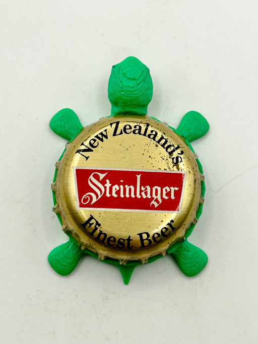 Steinlager New Zealand Beer - Bottle Cap Magnet Turtle Shell Shocked Art