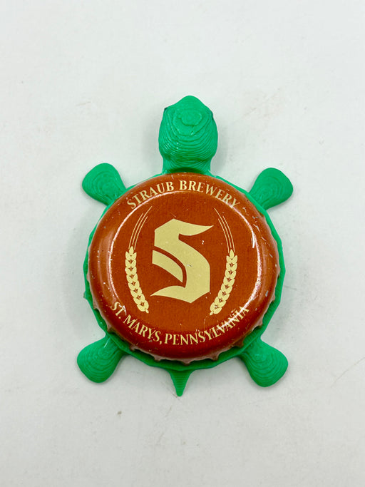 Straub Brewing (Orange) - Bottle Cap Magnet Turtle Shell Shocked Art