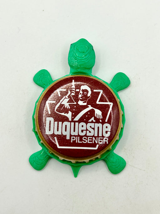 Duquesne Pilsener Beer - Bottle Cap Magnet Turtle Shell Shocked Art