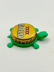 Four X Gold Lager (Variation 1) - Bottle Cap Magnet Turtle Shell Shocked Art