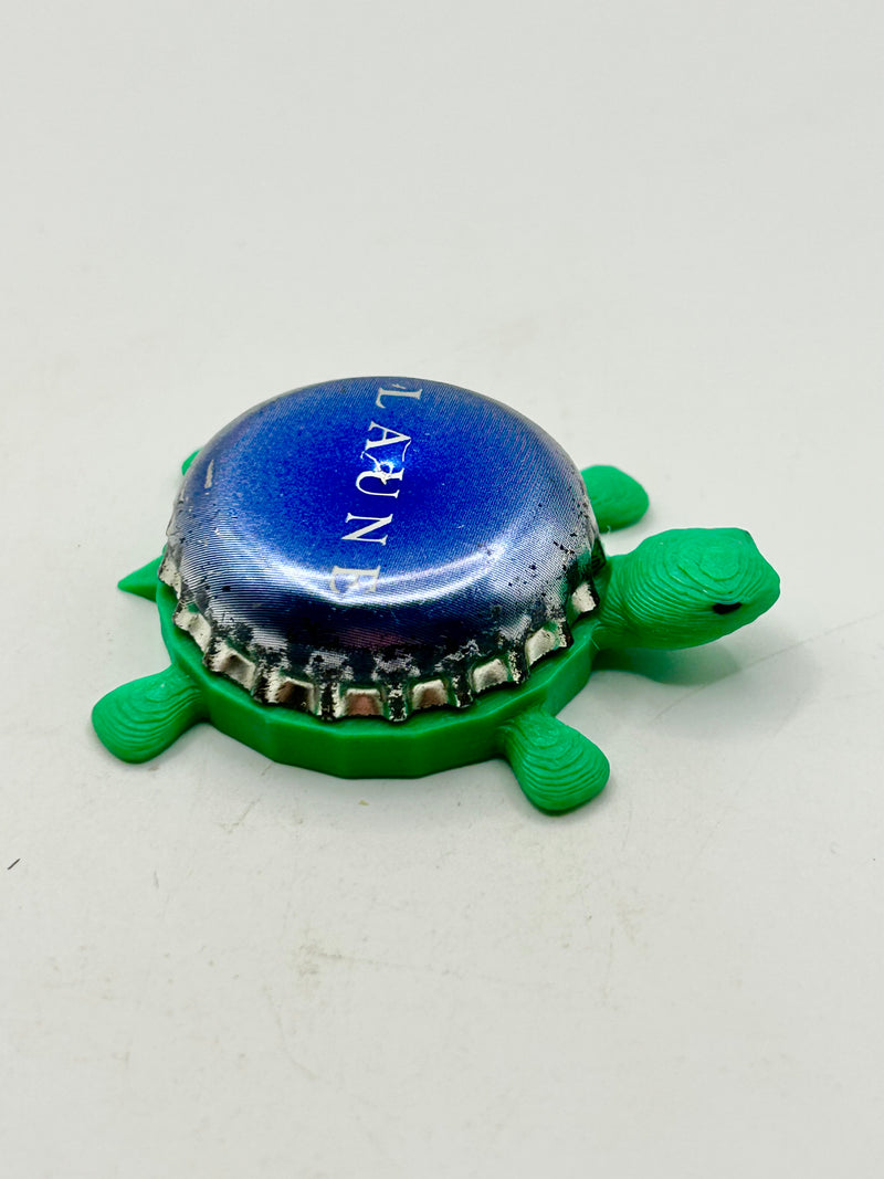 Laune Lahden Mineral Water - Bottle Cap Magnet Turtle Shell Shocked Art