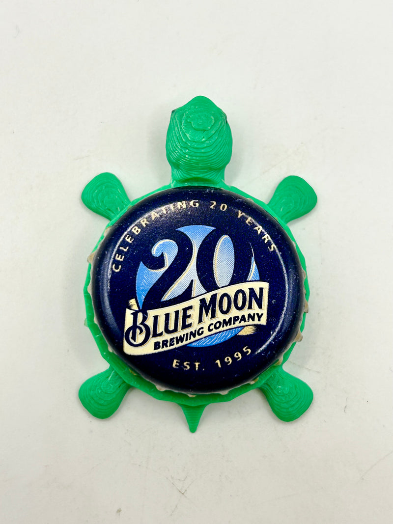 Blue Moon (20 Year Anniversary) - Bottle Cap Magnet Turtle Shell Shocked Art
