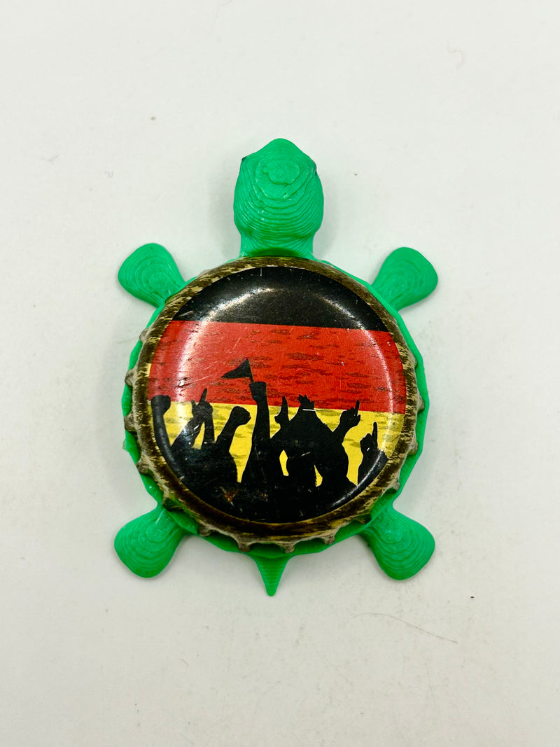 Oettinger Brewing (Germany) - Bottle Cap Magnet Turtle Shell Shocked Art