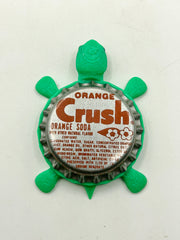 Orange Crush Soda (Flower Variation) - Bottle Cap Magnet Turtle Shell Shocked Art