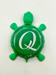 Q Ginger Ale Mixer - Bottle Cap Magnet Turtle Shell Shocked Art