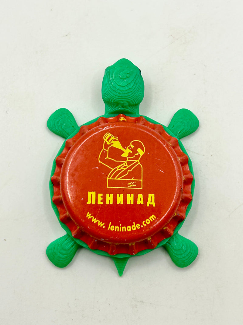 Leninade (Drinking Man) - Bottle Cap Magnet Turtle Shell Shocked Art