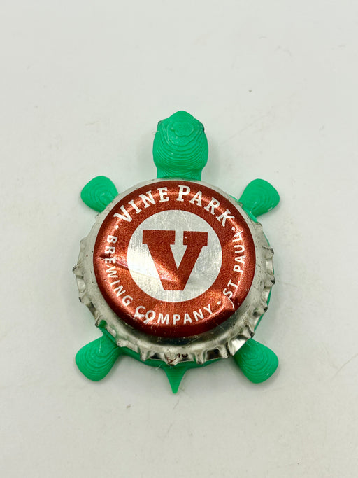 Vine Park Brewing - Bottle Cap Magnet Turtle Shell Shocked Art