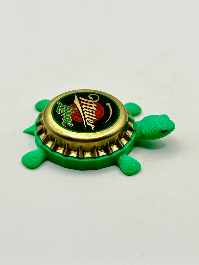 Miller Lime - Bottle Cap Magnet Turtle Shell Shocked Art