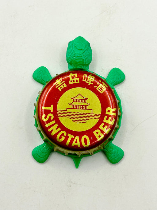 Tsingtao Beer - Bottle Cap Magnet Turtle Shell Shocked Art