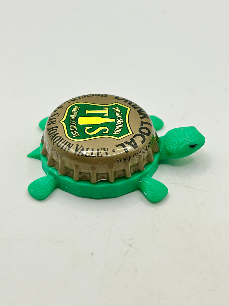 Tioga-Sequoia Brewing - Bottle Cap Magnet Turtle Shell Shocked Art
