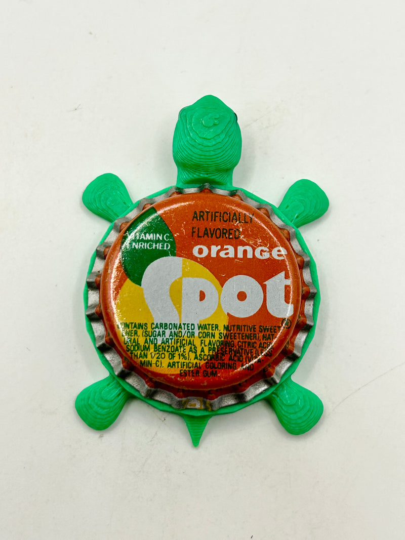 Orange Spot Soda - Bottle Cap Magnet Turtle Shell Shocked Art