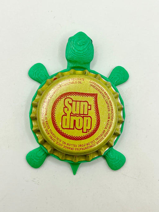 Sun Drop (Vintage, Yellow) - Bottle Cap Magnet Turtle (Copy) Shell Shocked Art