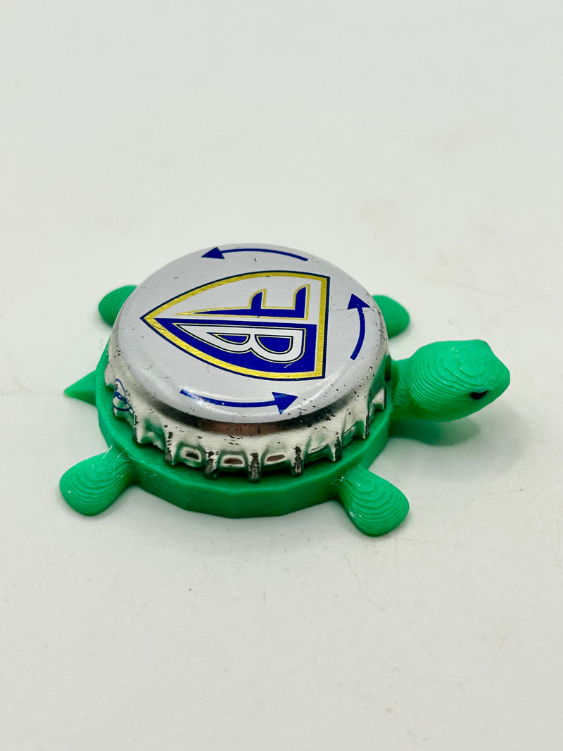 Finkbrau (France) - Bottle Cap Magnet Turtle Shell Shocked Art
