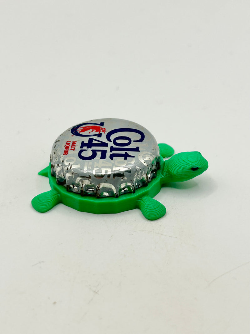 Colt 45 Malt Liquor - Bottle Cap Magnet Turtle Shell Shocked Art