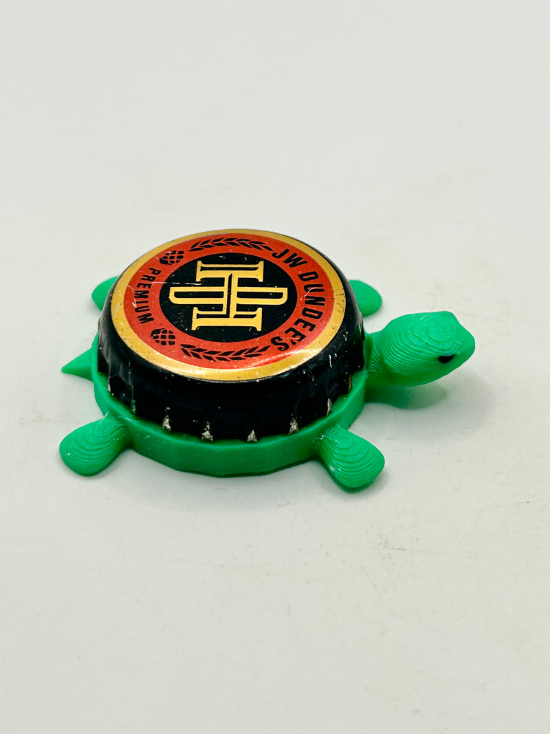JW Dundee’s Premium - Bottle Cap Magnet Turtle Shell Shocked Art