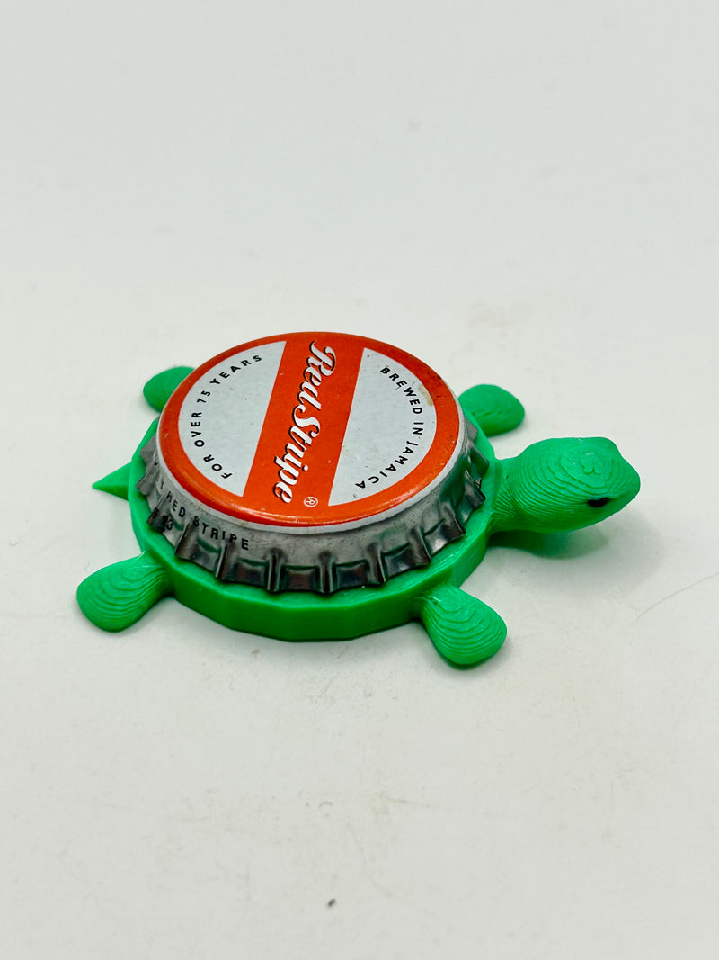 Red Stripe (75 Years) - Bottle Cap Magnet Turtle Shell Shocked Art