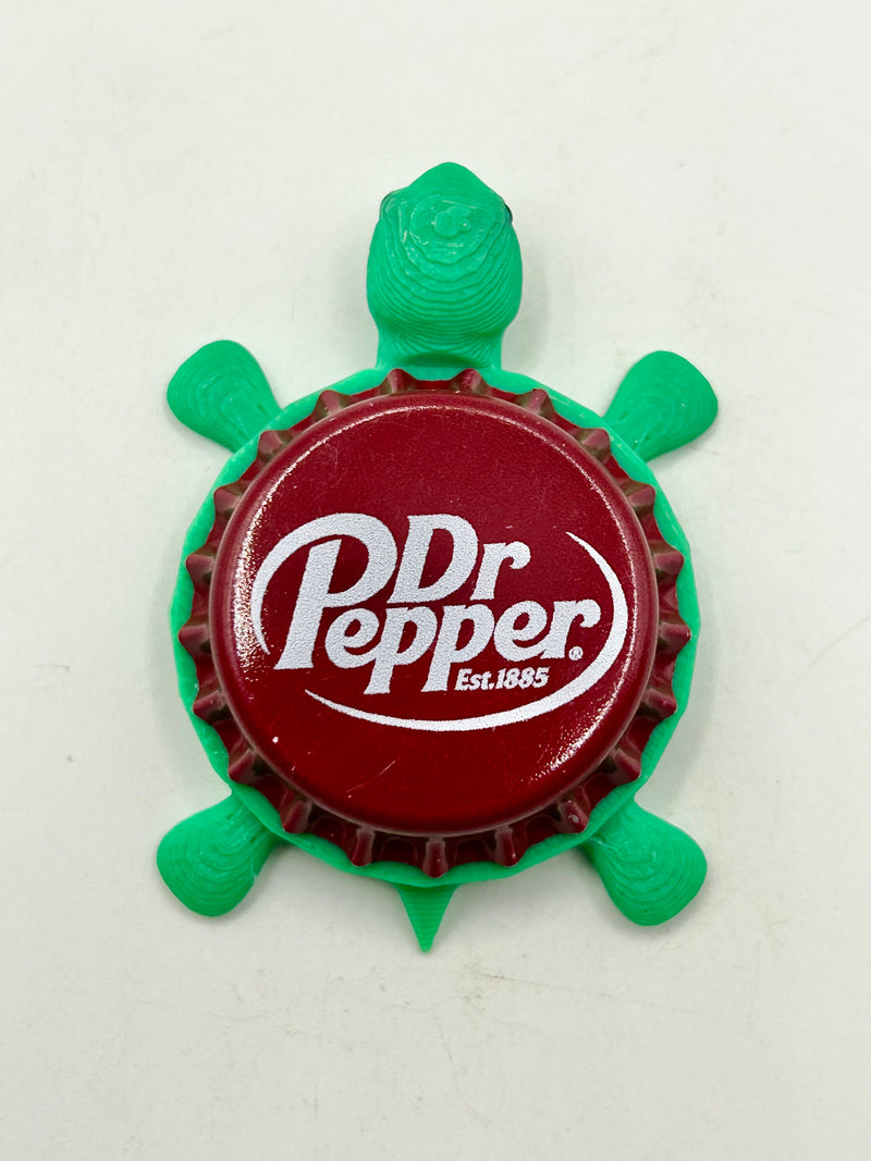 Dr Pepper Soda (Est 1885)- Bottle Cap Magnet Turtle Shell Shocked Art