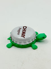 Chimay Trappist Brewery (White) - Bottle Cap Magnet Turtle Shell Shocked Art