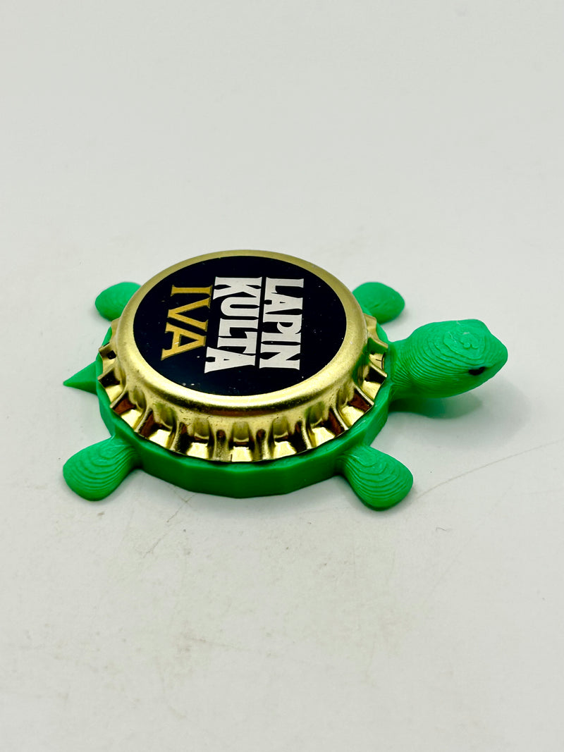 Lapin Kulta IVA - Bottle Cap Magnet Turtle Shell Shocked Art
