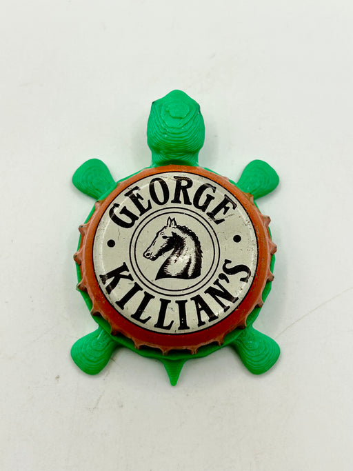 George Kilian’s (Vintage, Orange Trim) - Bottle Cap Magnet Turtle Shell Shocked Art