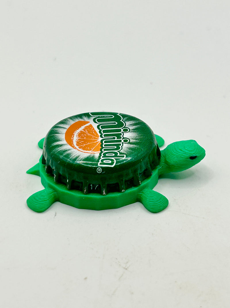 Mirinda Orange Soda - Bottle Cap Magnet Turtle Shell Shocked Art