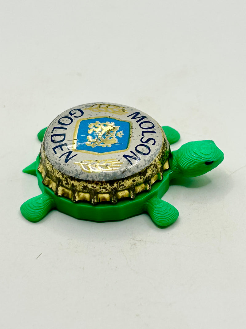 Molson Golden (Vintage) - Bottle Cap Magnet Turtle Shell Shocked Art
