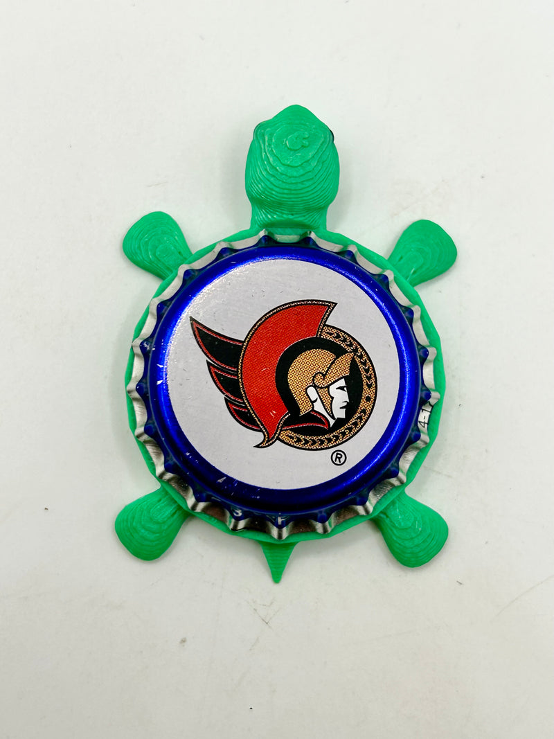 Ottawa Senators (Labatt Brewing) - Bottle Cap Magnet Turtle Shell Shocked Art