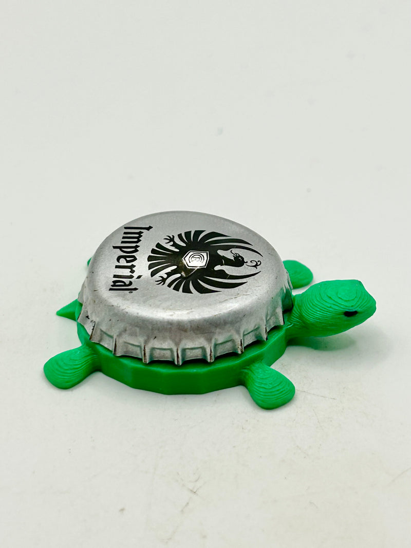 Imperial Lager, Costa Rica (Silver) - Bottle Cap Magnet Turtle Shell Shocked Art