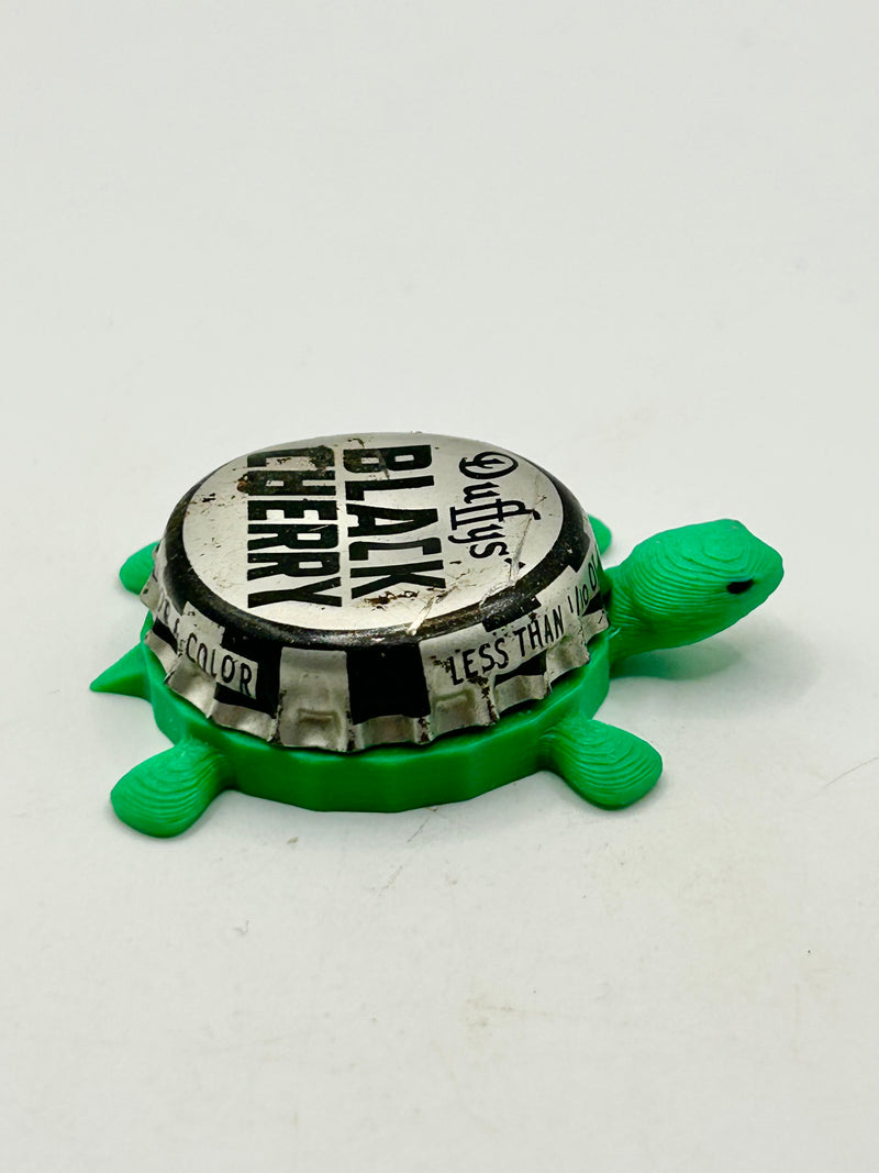 Duffy’s Black Cherry Soda - Bottle Cap Magnet Turtle Shell Shocked Art