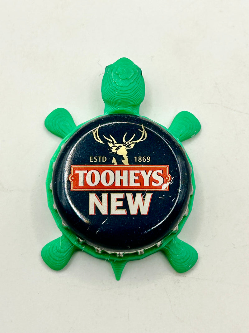 Tooheys New - Bottle Cap Magnet Turtle Shell Shocked Art