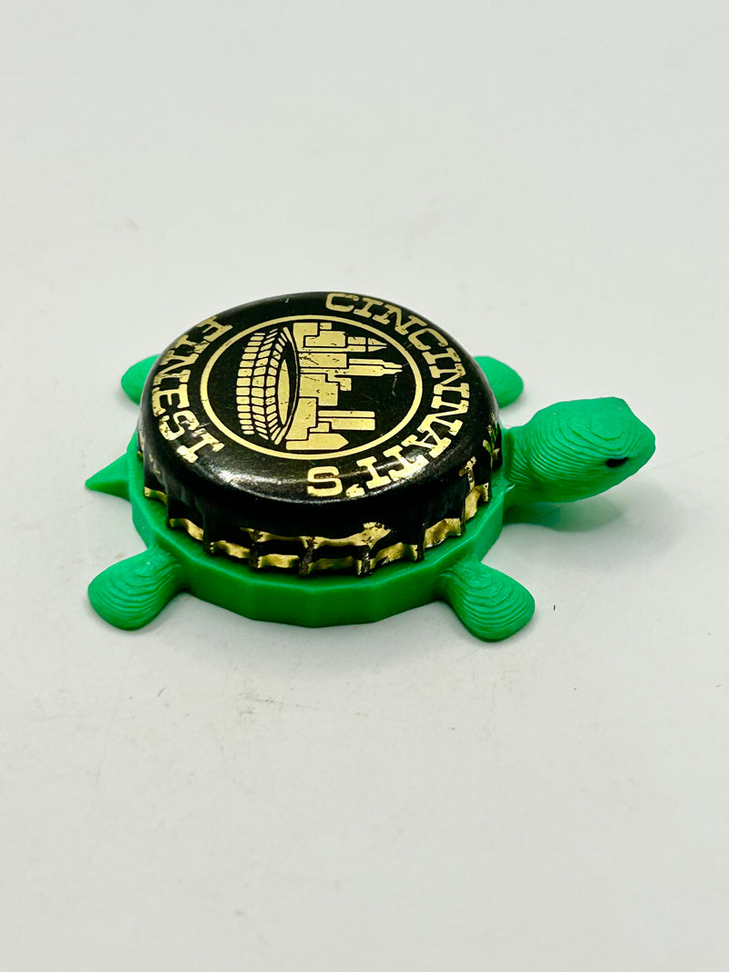 Cincinnati’s Finest (Black) - Bottle Cap Magnet Turtle Shell Shocked Art
