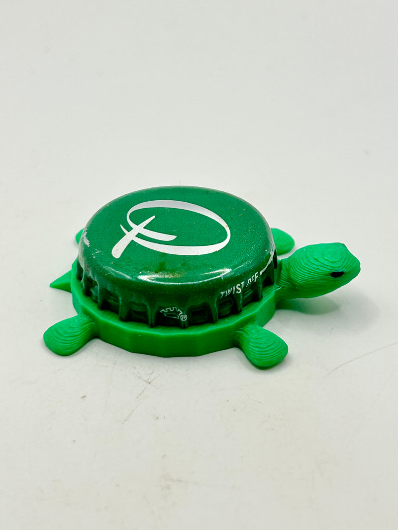 Q Ginger Ale Mixer - Bottle Cap Magnet Turtle Shell Shocked Art