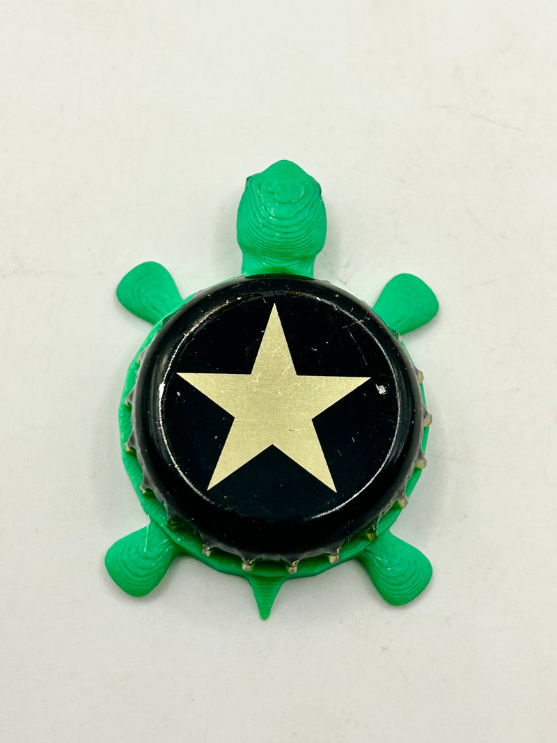 Estrella Damm (Star Only, Black) - Bottle Cap Magnet Turtle Shell Shocked Art