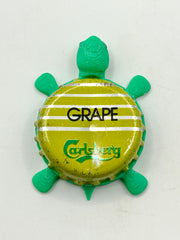 Carlsberg Grape (Stripes) - Bottle Cap Magnet Turtle Shell Shocked Art