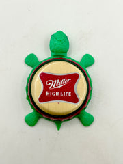 Miller High Life (Green & Red Trim) - Bottle Cap Magnet Turtle Shell Shocked Art