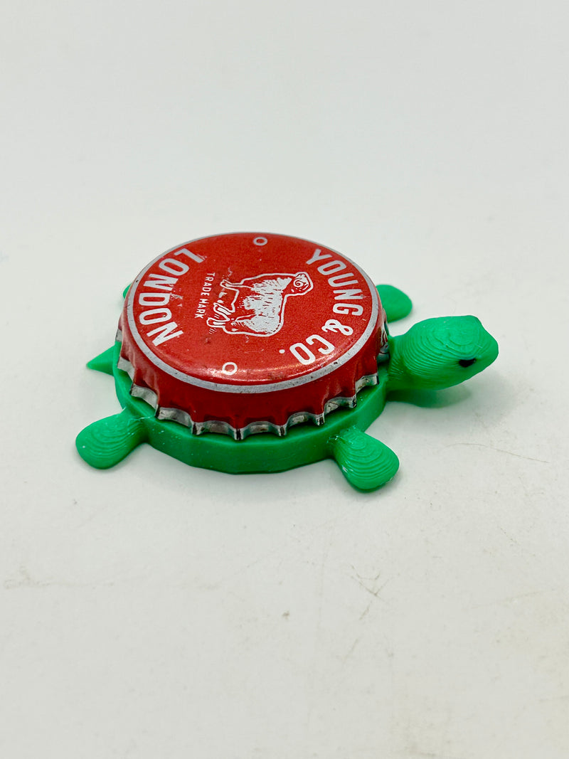 Young & Co. London - The Ram Brewery - Bottle Cap Magnet Turtle Shell Shocked Art