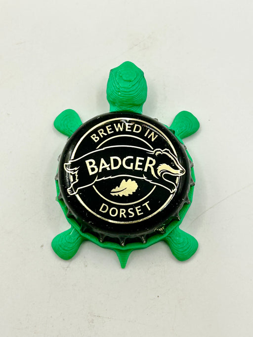 Badger Brewing (Gold) - Bottle Cap Magnet Turtle Shell Shocked Art