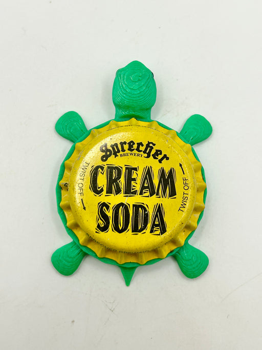 Sprecher Cream Soda (Yellow & Brown) - Bottle Cap Magnet Turtle Shell Shocked Art